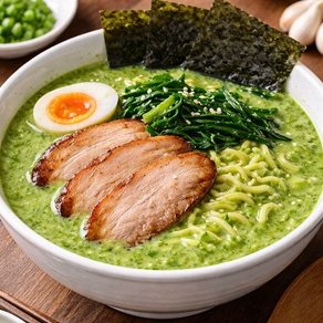 冷凍ブロッコリーで作る”緑の家系ラーメン”